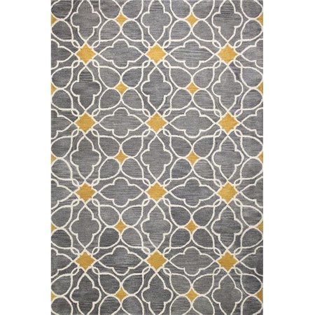 BASHIAN Bashian S185-GY-4X6-ST261 Bashian Chelsea Collection Moroccan Contemporary 100 Percent Wool Hand Tufted Area Rug; Grey - 3 ft. 6 in. x 5 ft. 6 in. S185-GY-4X6-ST261